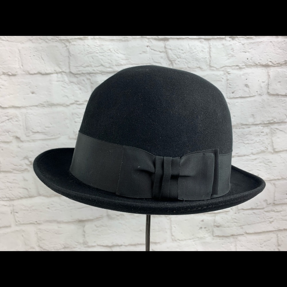 Vintage Black Wool Derby Hat by Paragon